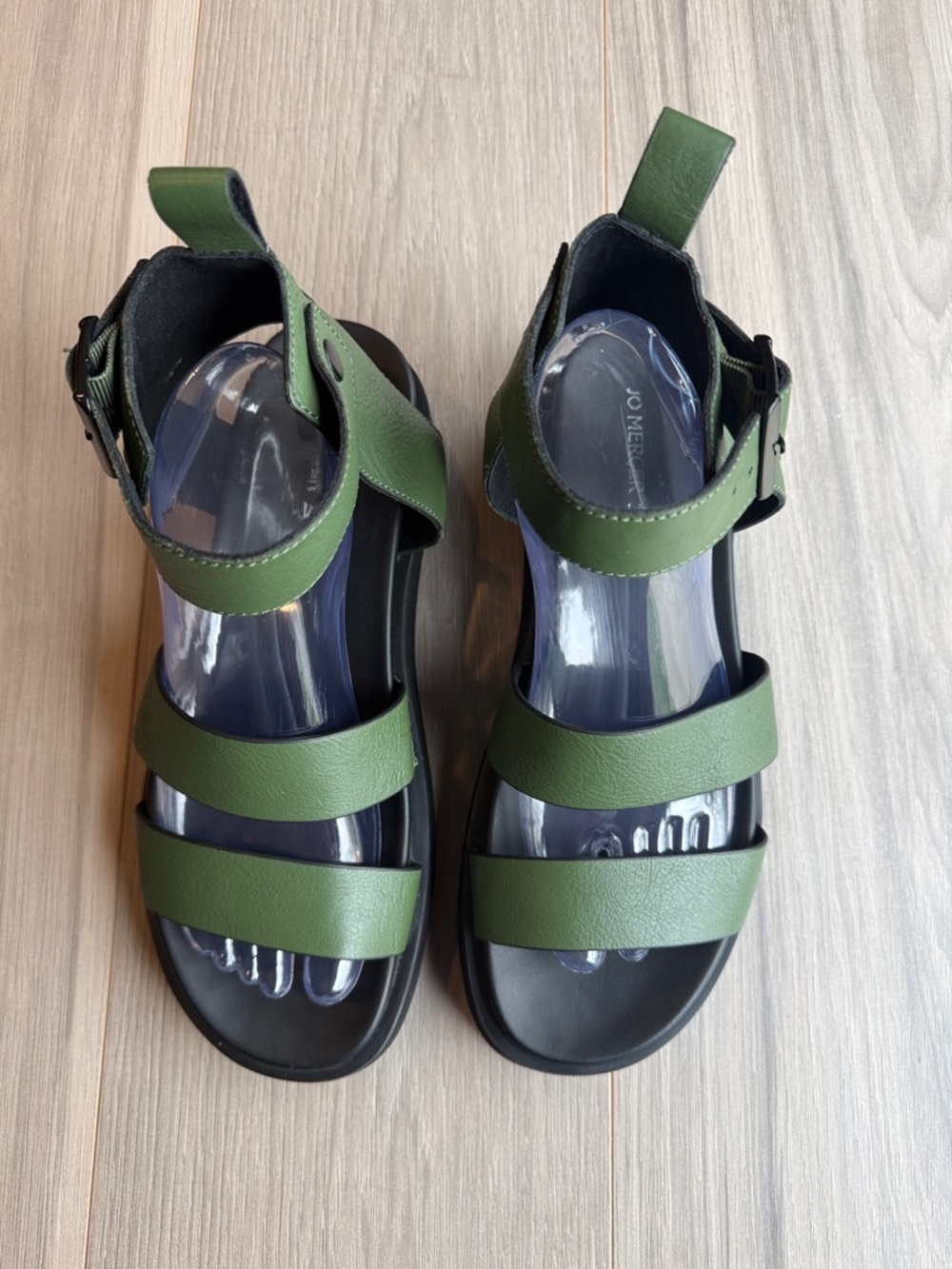 Jo Mercer Women's Olive Green Ankle Strap Sandals Size 41 (10 US)
